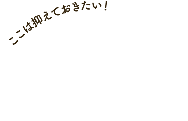 ここは抑えておきたい！